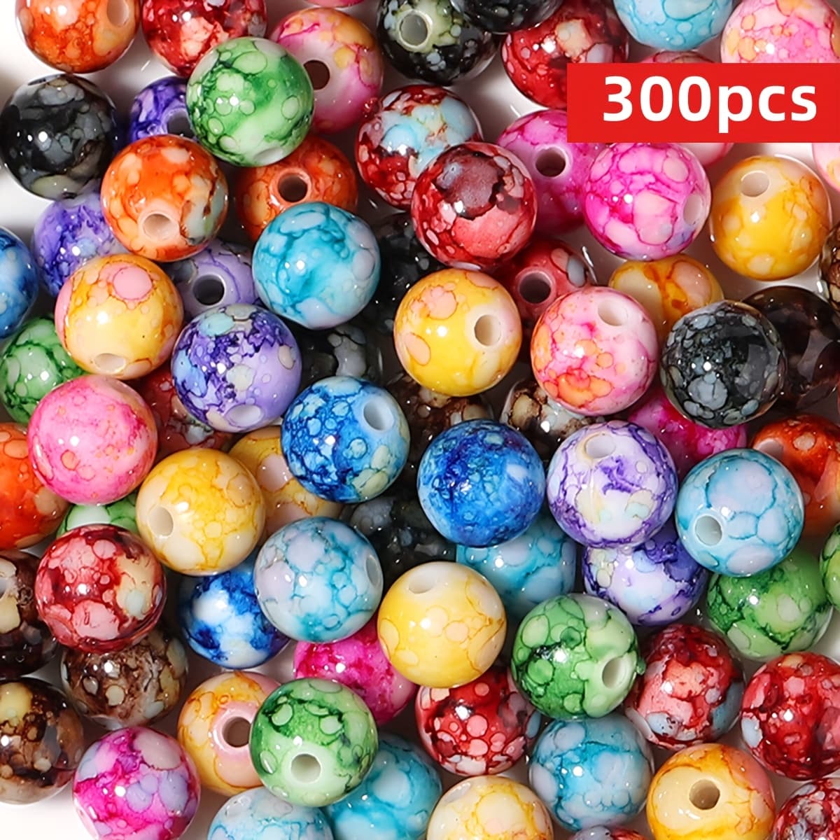 TEMU 8mm 300/150pcs Beads Acrylic Loose Spacer Beads For Jewelry Making Handmade Diy Beaded Bracelet Earring