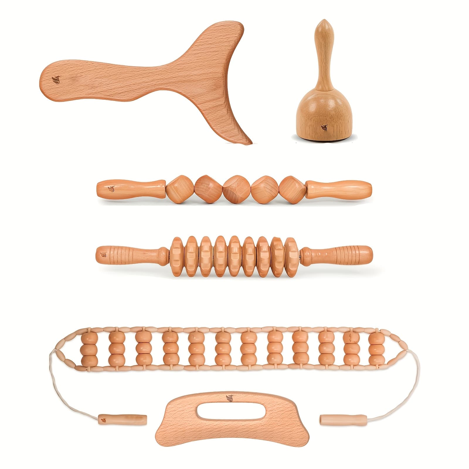 TEMU 6in 1 Wood Tool Set For , Relaxation And Muscle Tools