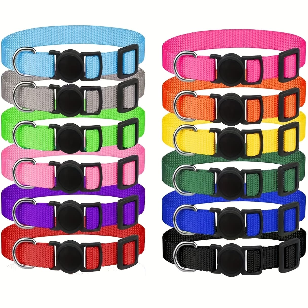 TEMU 12 Pack Puppy Collars, Puppy Collars For Small Puppies Litter Safety Soft Nylon Whelping Collars Newborn Puppy Collars For Litter Puppies Collars