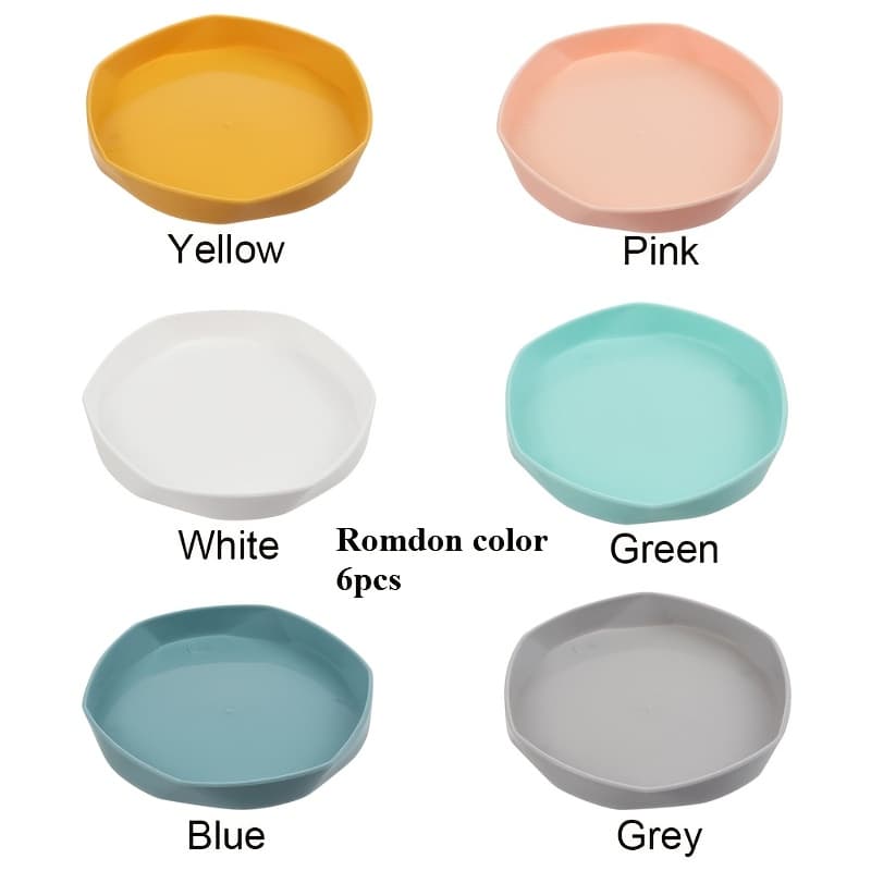 TEMU Set Of 6 Sturdy Plastic Plant Saucers - Ideal For Indoor And Outdoor Flower Containers!