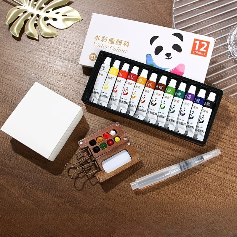 TEMU 5pcs Portable Watercolor Travel Set, Travel Kit, Upgraded Pocket Set