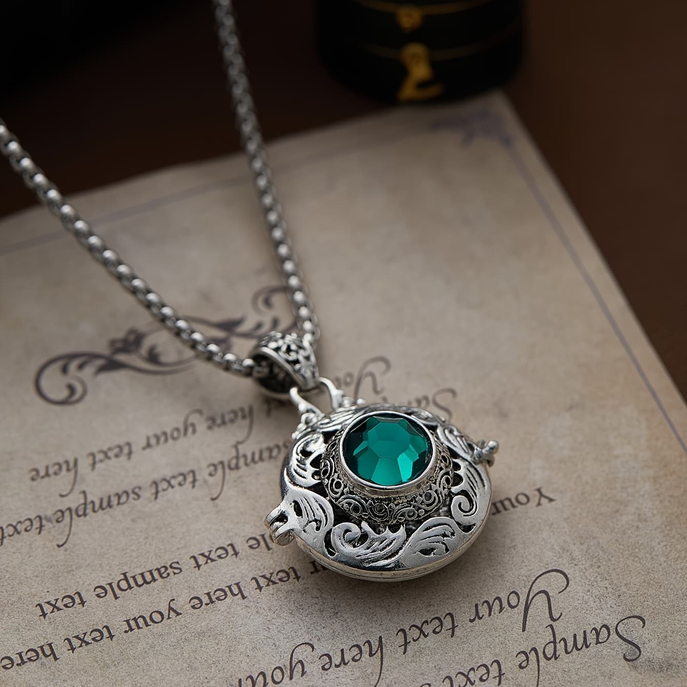 TEMU Vintage Style With Incense Balls, Branches, Hollowed Out Pendants, Necklaces, Jewelry Gifts, 1pc