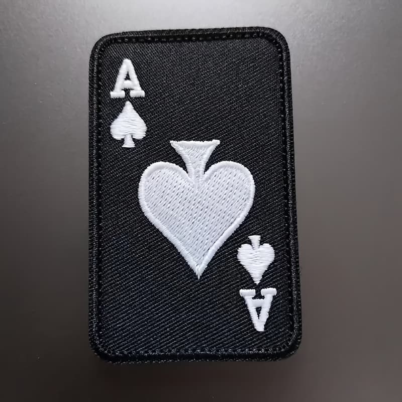 TEMU Spade A Embroidered Patch - Backing For Hats, Jackets, Backpacks - Durable Embroidery Craft, , High-quality Embroidery, Outdoor Enthusiast