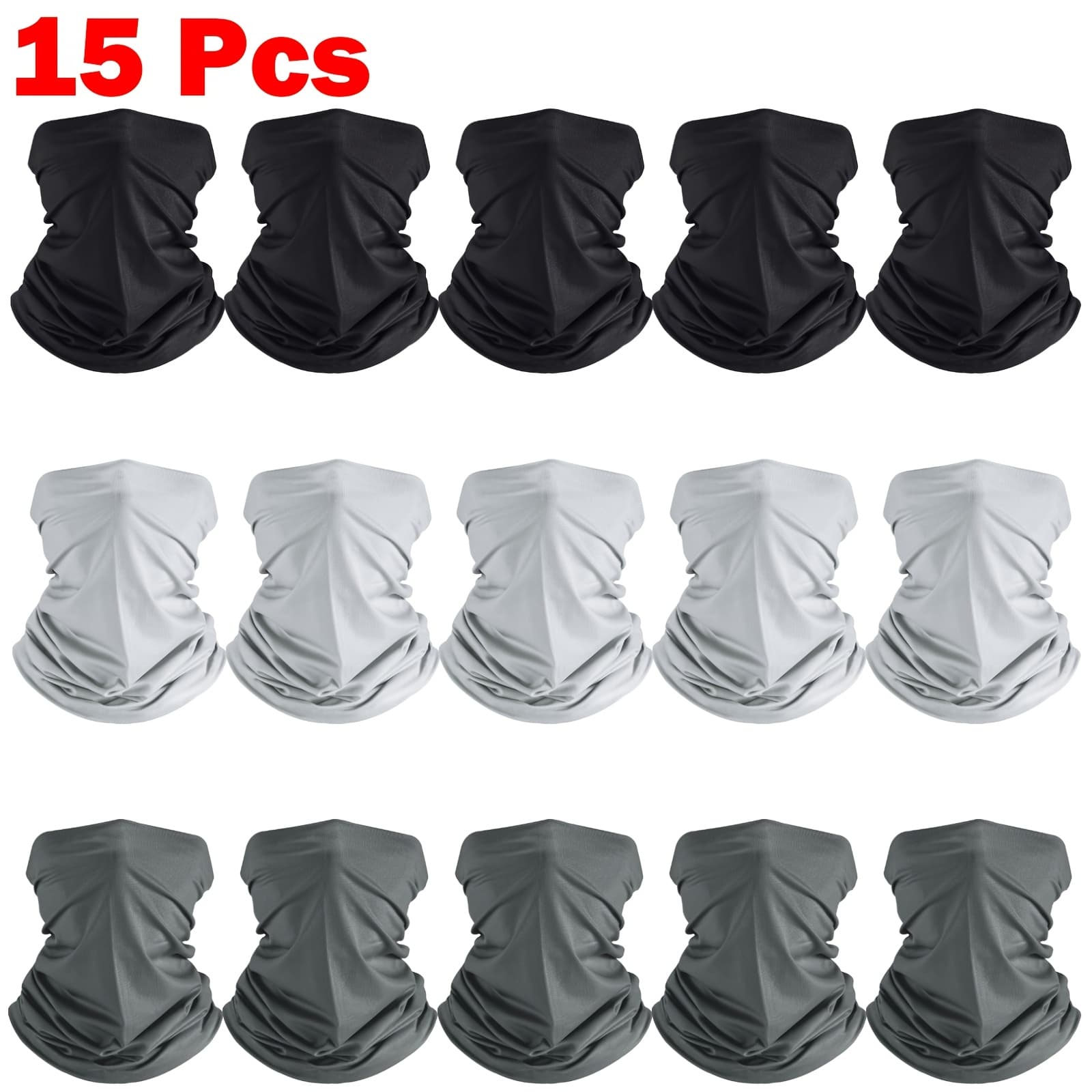 TEMU 15pcs, Balaclava, Unisex Headband, Headgear, Scarf, Neck Cover, Suitable For Outdoor Sports, Hiking, Cycling, Running, Fishing