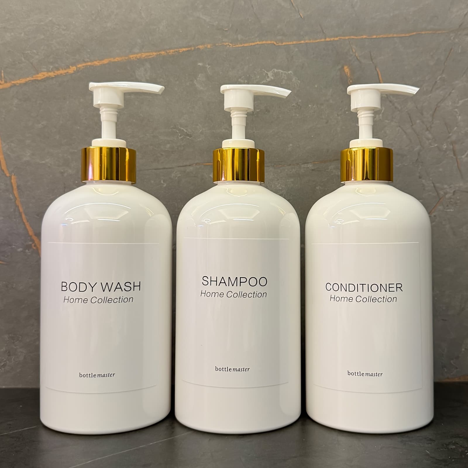 TEMU 3pcs Shampoo And Conditioner Dispenser | 16.9fl.oz Set Of 3 White Plastic Bottles Pump