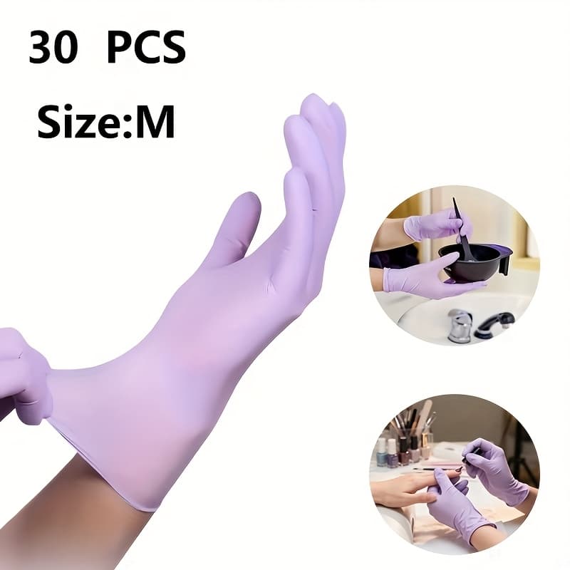 TEMU Purple Disposable Nitrile Gloves, Suitable For Home Cleaning, Tattooing, Hair Dyeing, Pet Bathing, Salons, Household Tools, Perfect For Halloween, Christmas, Thanksgiving Surprise Gifts