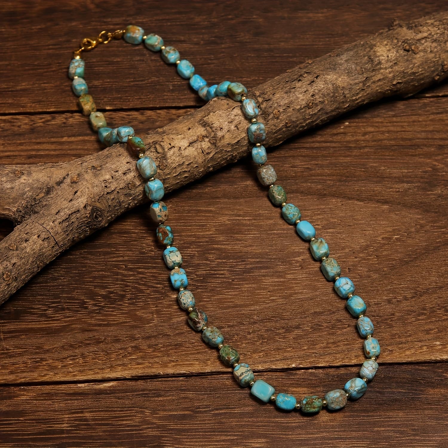 TEMU Minimalist Retro And Elegant Square Blue Natural Stone Necklace, Suitable For Men And Women, Daily | Autumn Gift | Autumn And Winter Tones | Autumn And Winter | Ins Gift