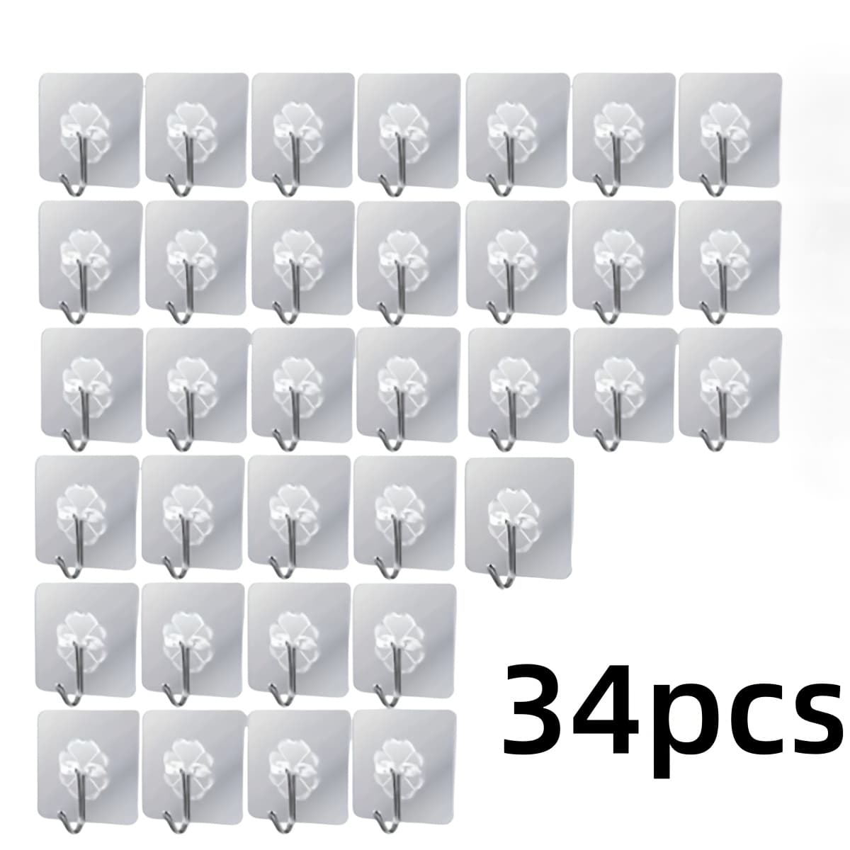 TEMU 14/24/34pcs Fashionable Modern Stainless Steel Self-adhesive Towel Hooks, Brushed End, No-drill Wall-mounted Bathroom Door Hooks, -to-use Small Hooks Suitable For Many Occasions