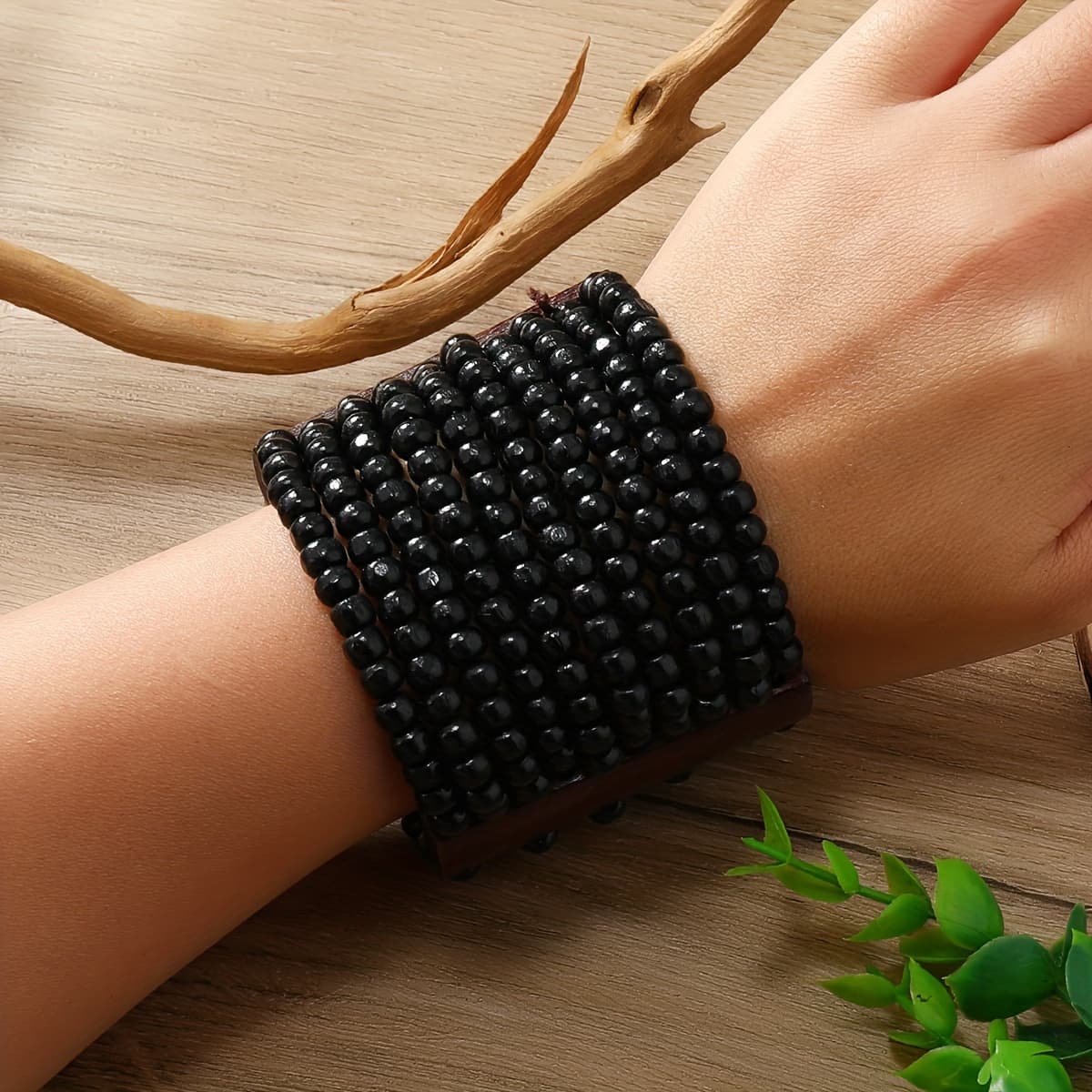 TEMU New European And Ethnic Style Bohemian Fashion Handmade Wooden Bracelet