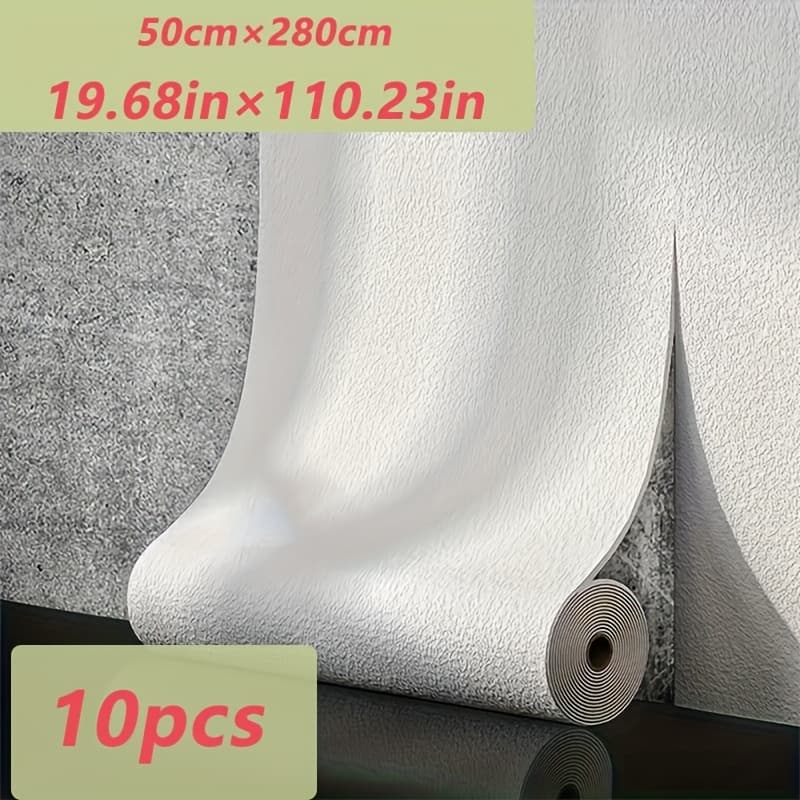 TEMU 10 Rolls Self-adhesive 3d Xpe Wallpaper (1.5mm Thick) – Peel And Stick, Solid Color Wall Stickers For Bedroom, Living Room, Tv Background And Home Decor