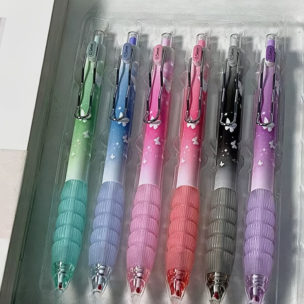 TEMU 6pcs Gel Ink Pens Retractable Pens Cute Rose Flower Pen Fine Point 0.5mm Black Ink Pen Writing Pens School Office Home Supplies, Gifts For ()