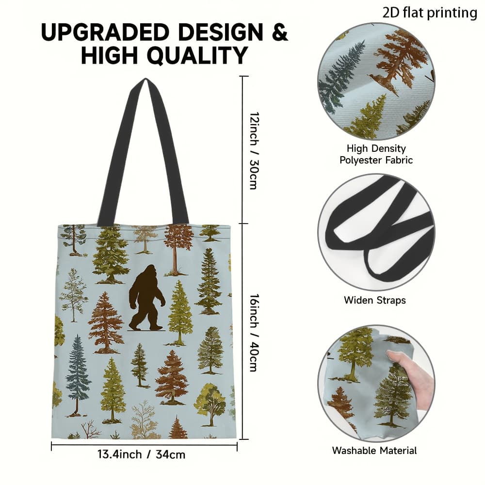 TEMU 1pc Tote Bag - Made Of Printed Polyester, Ideal For Work, Travel, Shopping, Everyday Use & More, Spacious | Strong Build | Long-lasting Handle Bag