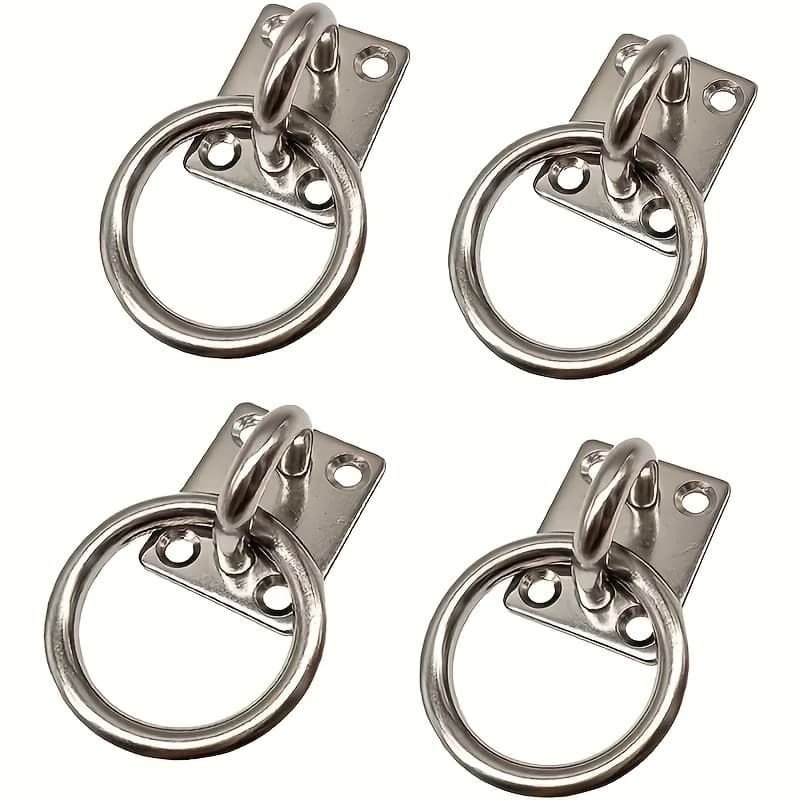 TEMU 4 Marine-grade 304 Stainless Eye Loops, 3/16 Inch (5mm) - Polished Surface, -resistant, Suitable For Boating And Outdoor Use