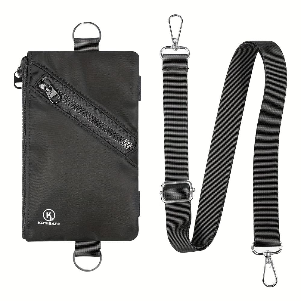 TEMU Kosibate Adjustable Lanyard Crossbody Phone Wallet Bag – Multi-pocket Travel Neck Pouch For Passport, Cards, Key And Cash, Suitable For Men And Women