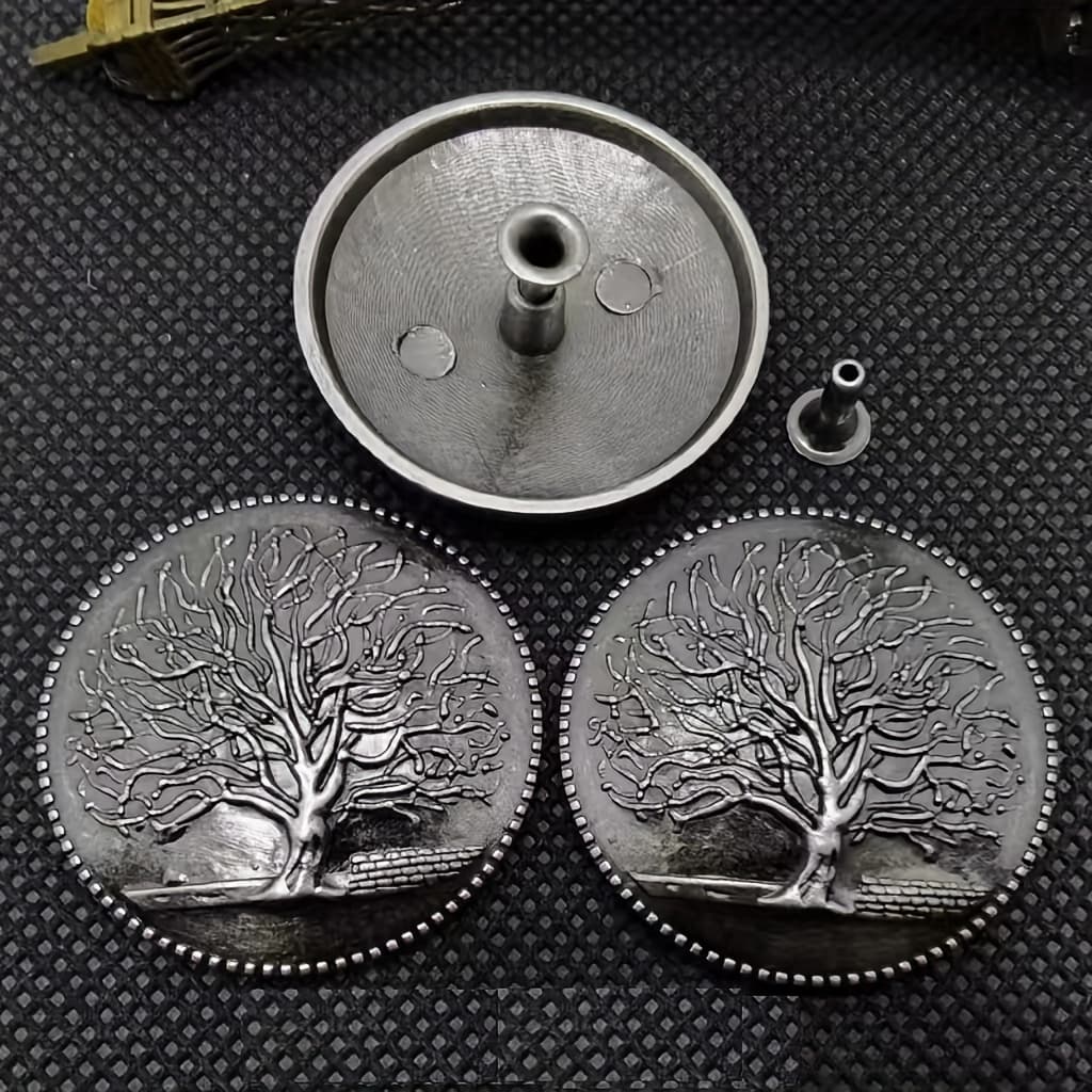 TEMU 5pcs Set, 1 Pack Of Leather Craft Rivets, Diy Luggage Accessories, Rivet Buckles, Belt Alloy Tree Of Snap Rivets
