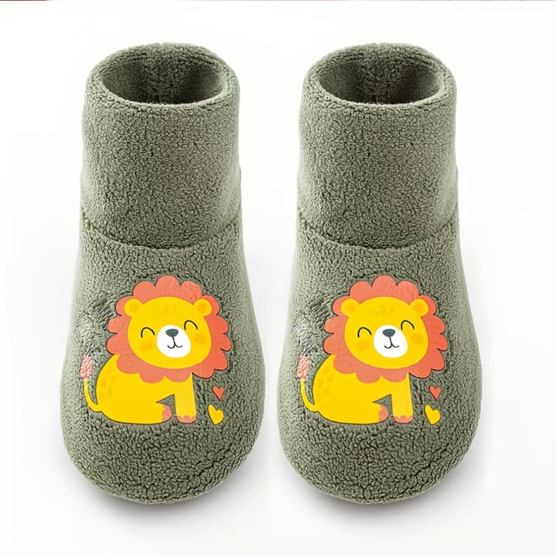 TEMU Infant And Toddler Mid-calf Socks, Autumn And Winter Cartoon Warm Anti-slip Socks, Children's -lined Thick-soled Floor Socks 0-4y