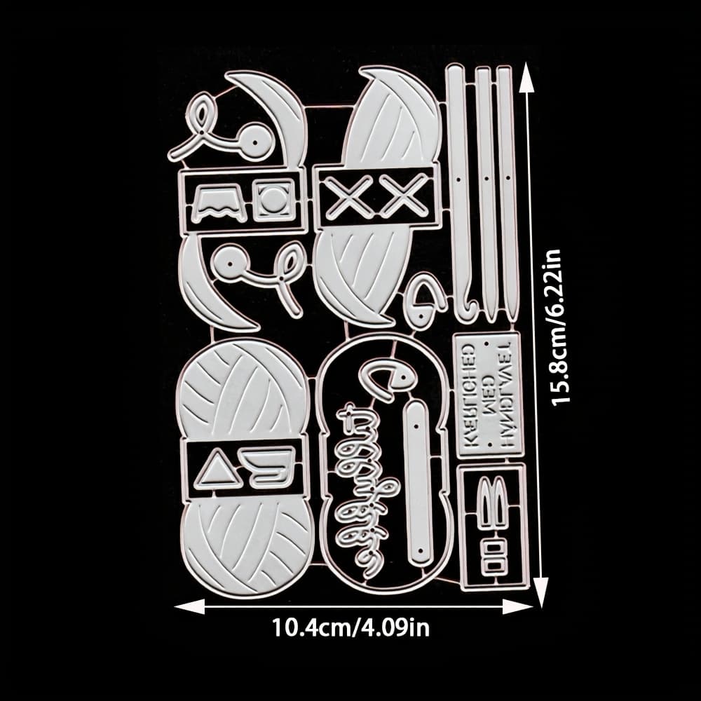 TEMU Knitting And Yarn Metal Cutting Dies, Scrapbooking Decoration Embossed Die Cut, Greeting Card Making Stencil, Suitable For Greeting Cards And Photo