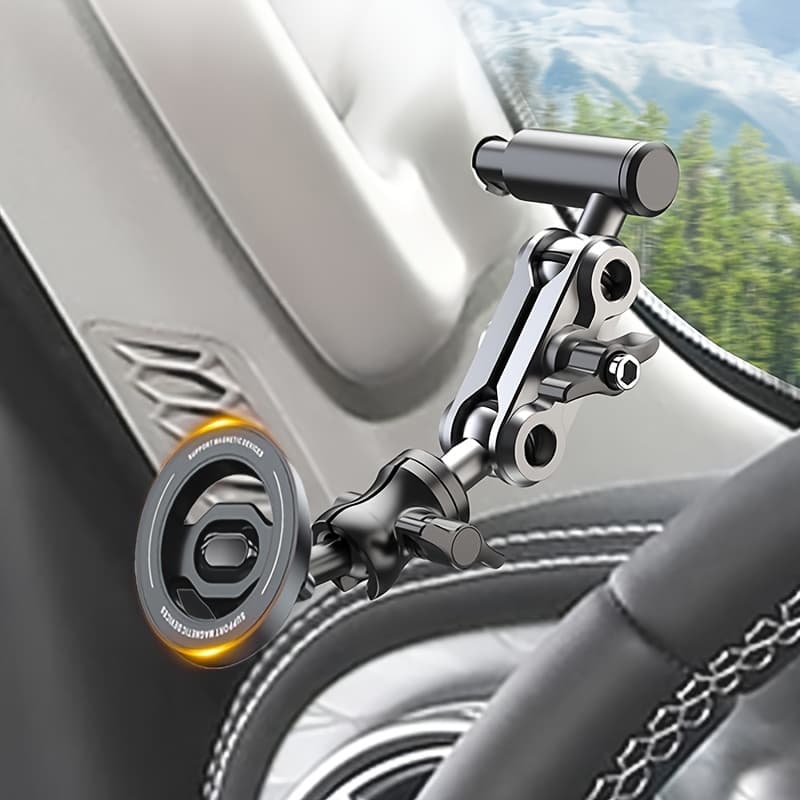 TEMU Off-road Vehicle Magnetic Phone Holder, Universal Car Off-road Vehicle A-pillar Handlebar Magnetic Mobile Phone Mount, Truck A-pillar Phone Bracket, Aluminum Alloy Support Rod Car Phone Mount