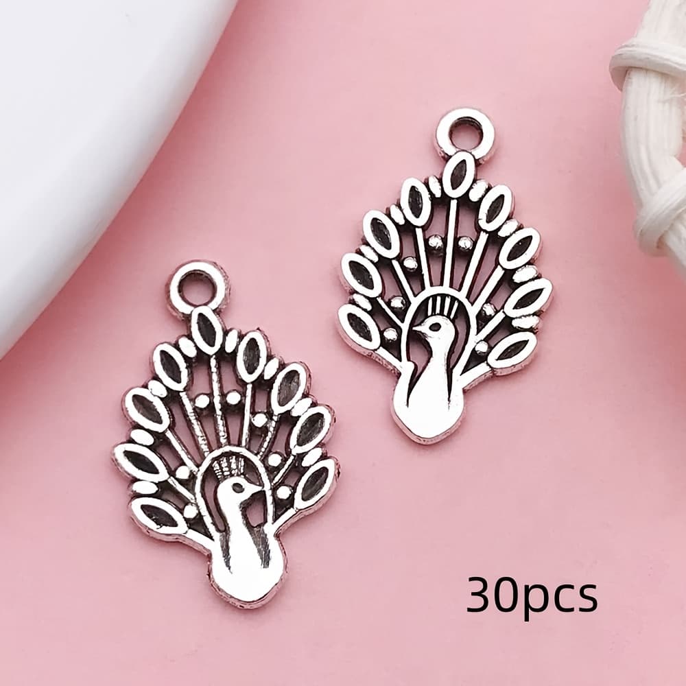 TEMU 30pcs Beautiful Charms, 12x19mm Vintage Alloy Pendant For Diy Handmade Jewelry Making Necklace Earrings Bracelets Accessories