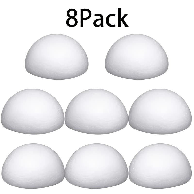 TEMU Foam 10cm/3.93 Inches, White Foam 6-pack / 8-pack, Handmade Diy Decoration Material, Versatile Hemispherical Craft Supplies Suitable For Christmas, Weddings, And