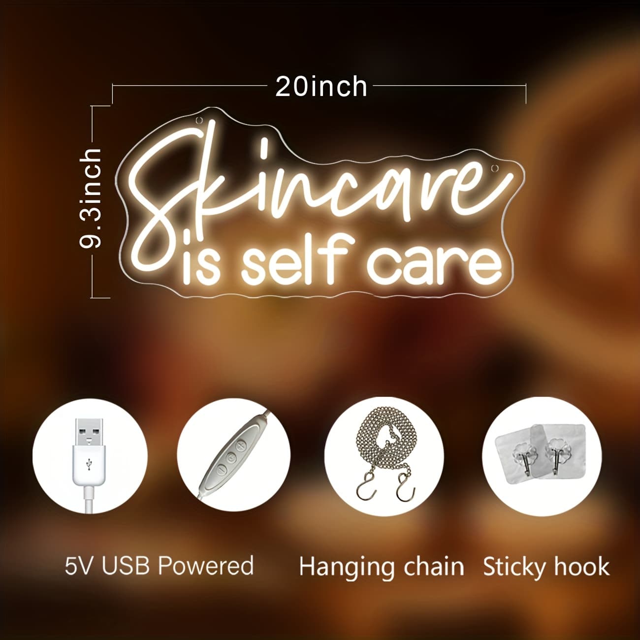 TEMU Usb Dimmable Neon Lights For Skincare Are Multifunctional Wall-mounted Decorations Ideal For Beauty Salons, Skincare , And Beauty Stores, As Well As For Decorative Displays In Spa