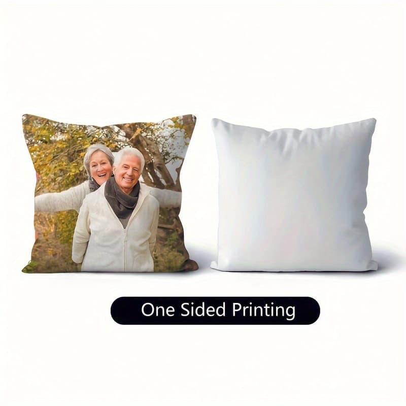 TEMU 1pc Custom Diy Photo Pillowcase - Soft Plush, Double-sided Print For Home Decor | Perfect For Valentine's, Christmas, Thanksgiving, New Year & Anniversary (pillow Insert Not Included)