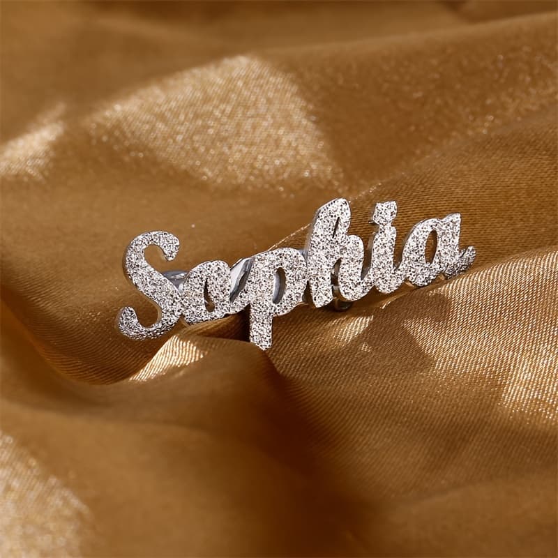 TEMU Custom Engravable Stainless Steel Pin With Name/text - Bohemian Style Brooch Suitable For Business, Formal Events & Casual Attire - Custom Lettering/numbers/logos - Unisex Jewelry Gift For