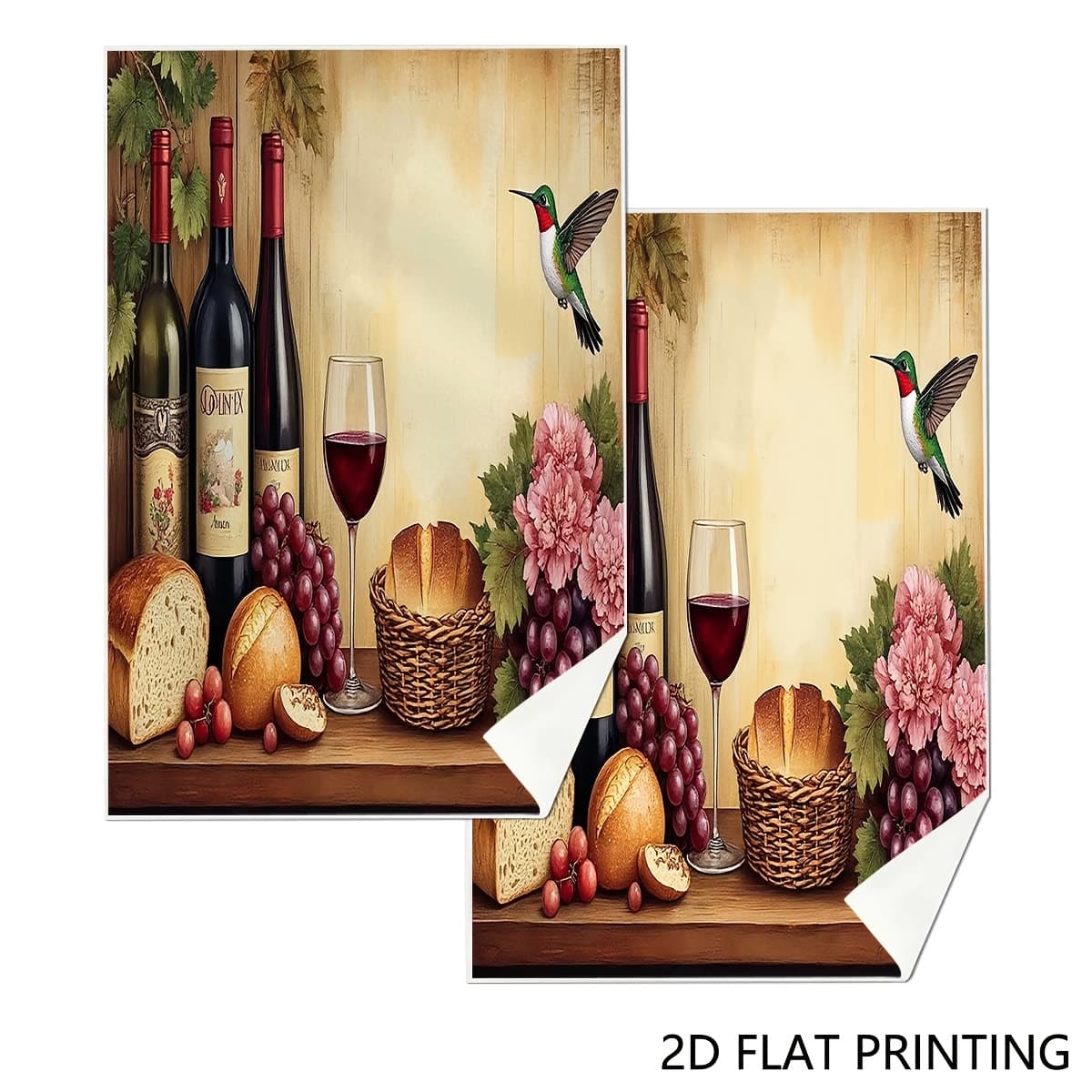 TEMU 2pcs Kitchen Towels, Wine Grape Kitchen Dish Towel, Decorative Themed Towels Dish Cloth, For Home Kitchen Decoration, Dinner Party