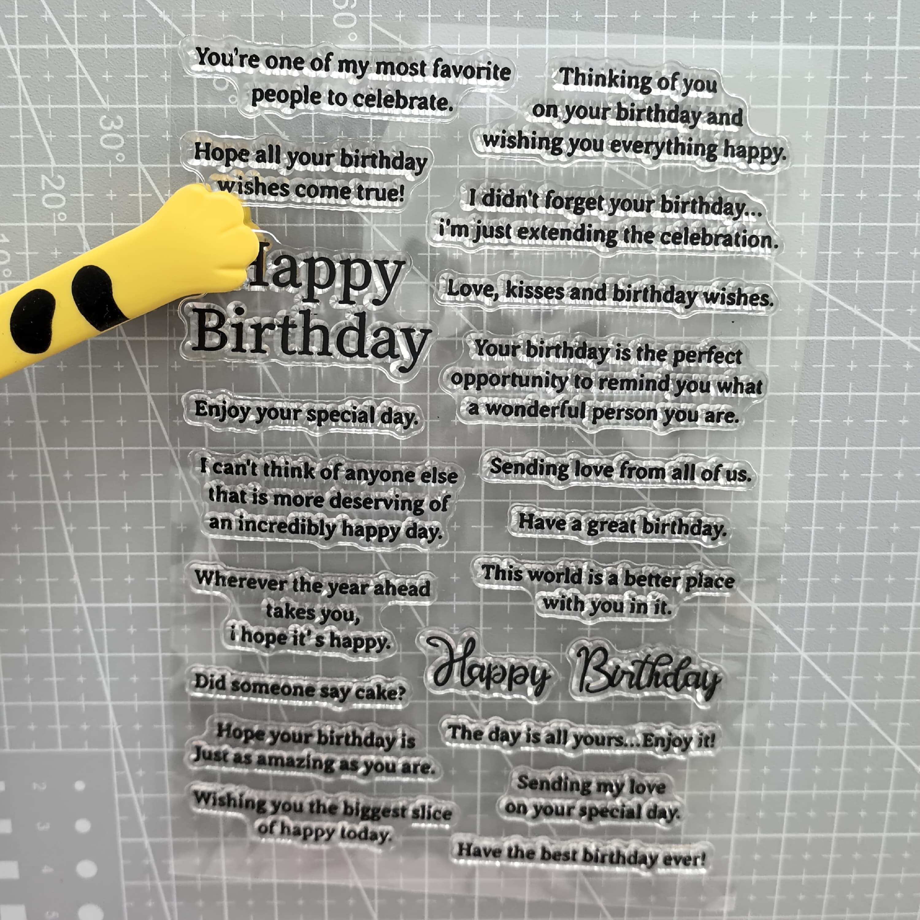 TEMU Birthday Theme Transparent Seal Stamp Diy Embossed Album Decorative Paper Card Craft Art Handmade Gift