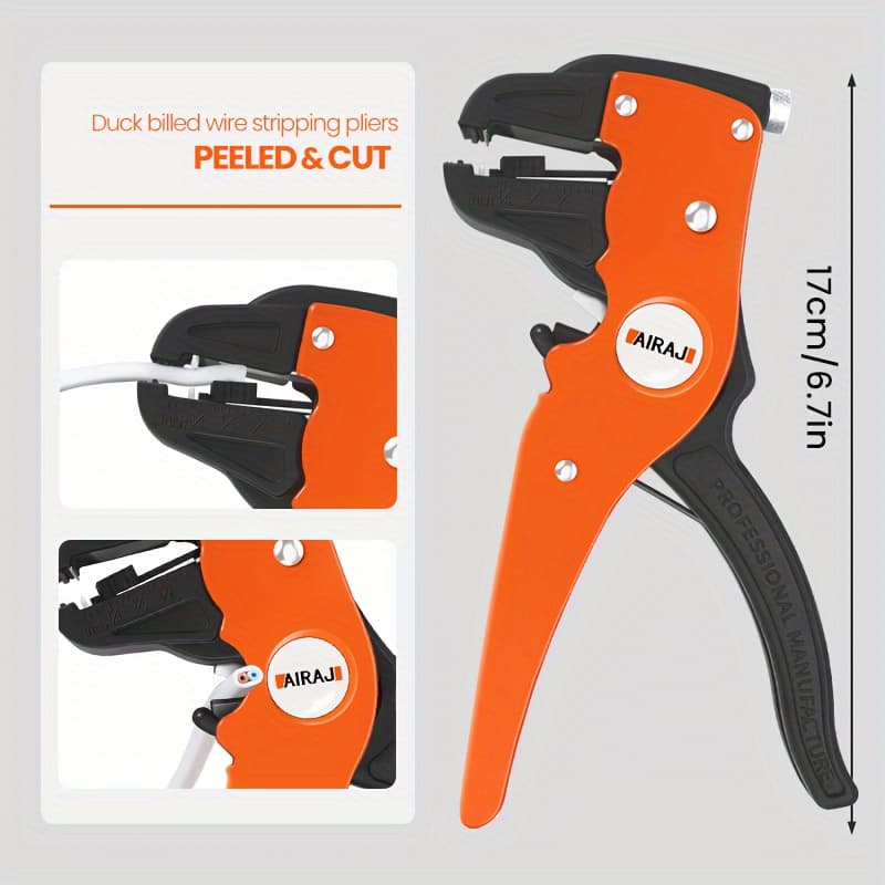 TEMU Airaj Duckbill Wire Stripping Pliers Durable Tool For Professional Electricians Adjustable Electric Cable Stripper Tools