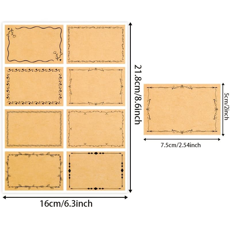 TEMU Rectangular Paper Stickers With Minimalist Border Design, Home Storage Labels, Blank Adhesive Stickers, 40pcs