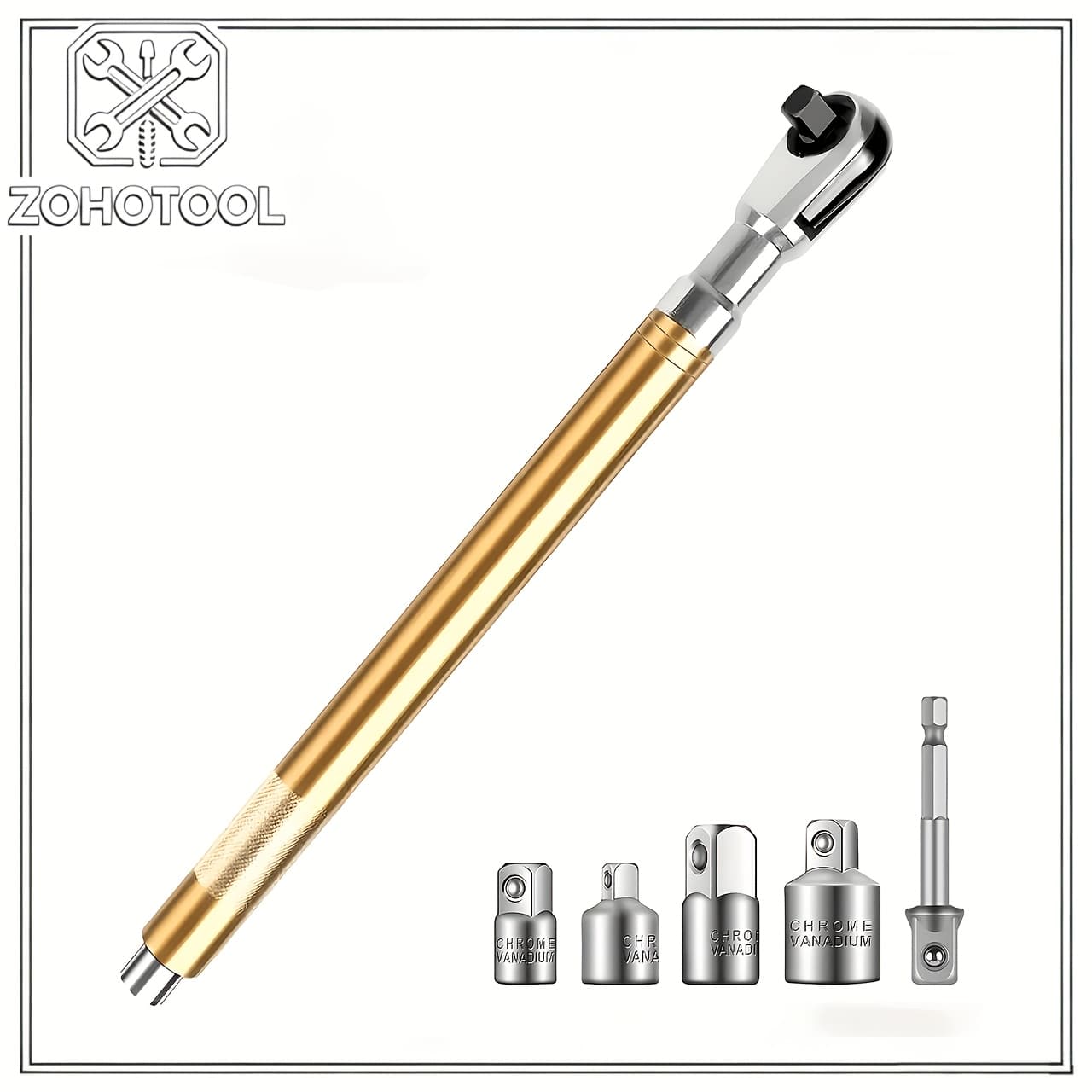 TEMU Ratchet Wrench High Torque Repair Tool, 1/2 Manual Automatic Integrated Extended Ratchet Wrench Extension Wrench Wrench Wrench Extension Wrench