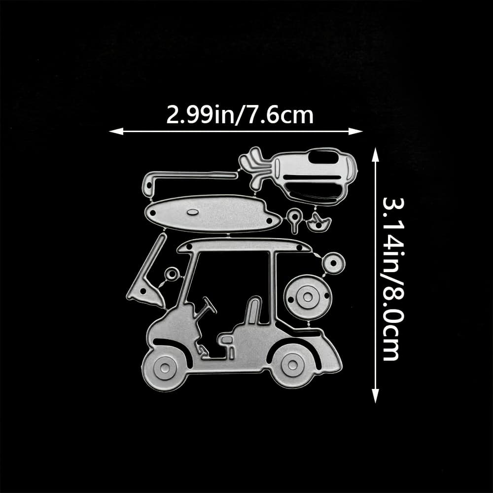 TEMU Golf Cart Cutting Dies For Scrapbooking Metal Golf Tools Sport Die Cuts Embossing Stencils Template For Paper Card Making Decoration Album