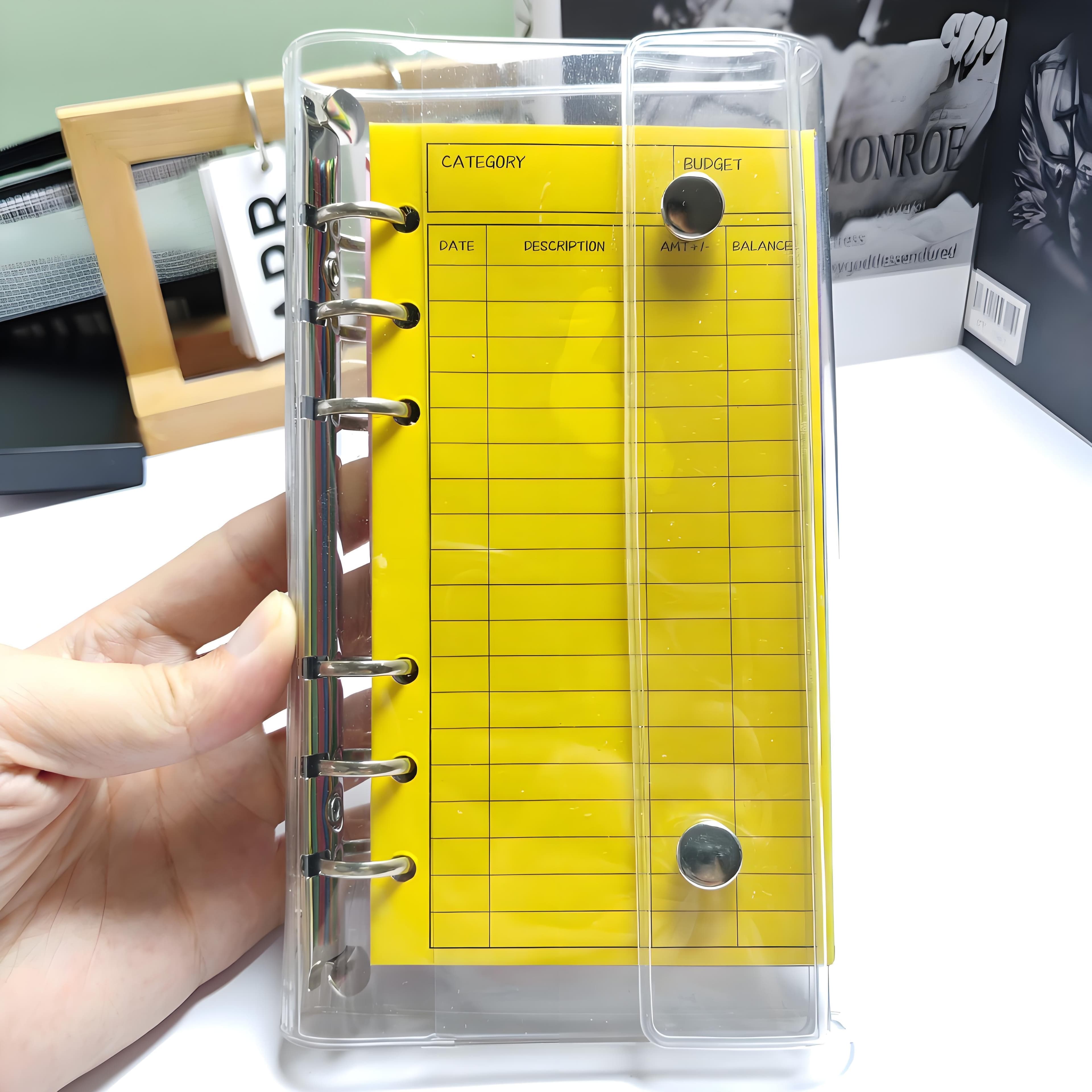 TEMU 12 Envelopes And Binder/a6 Shell Half Transparent Model, Budget Envelopes In 12 Colors Optional, Binder With Dual Clips, Ideal For , Savings Challenges, And Supplies