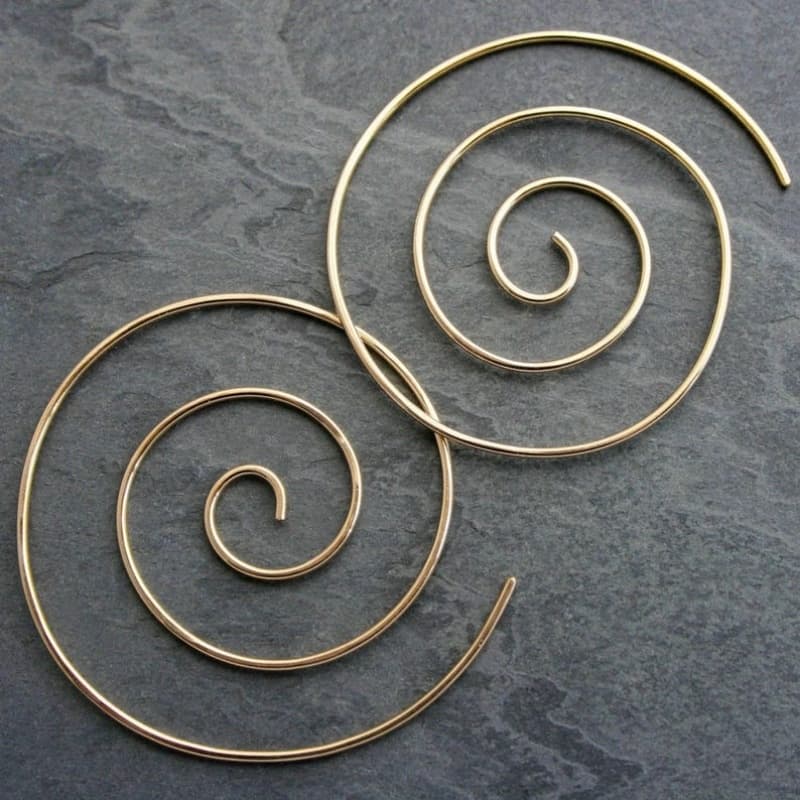 TEMU Yoyo Women's Vintage Spiral Earrings - Large Spiral Hoops, Elegant Wedding & Party Jewelry, Durable Kc Golden Plated For Everyday Special Occasions - For Women