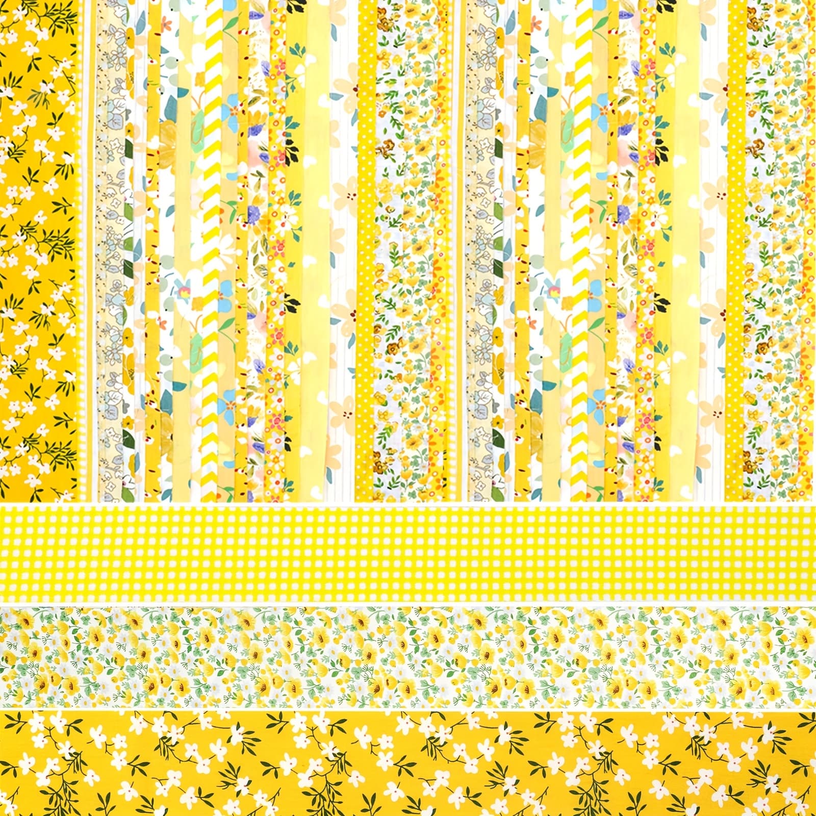 TEMU 40pcs 2.6x19.8 Inch Pure Cotton Material Kit, Mixed Color Floral Precut Fabric, For Handmade Doll Clothes, Home Decorative And Quilting Sewing Supplies