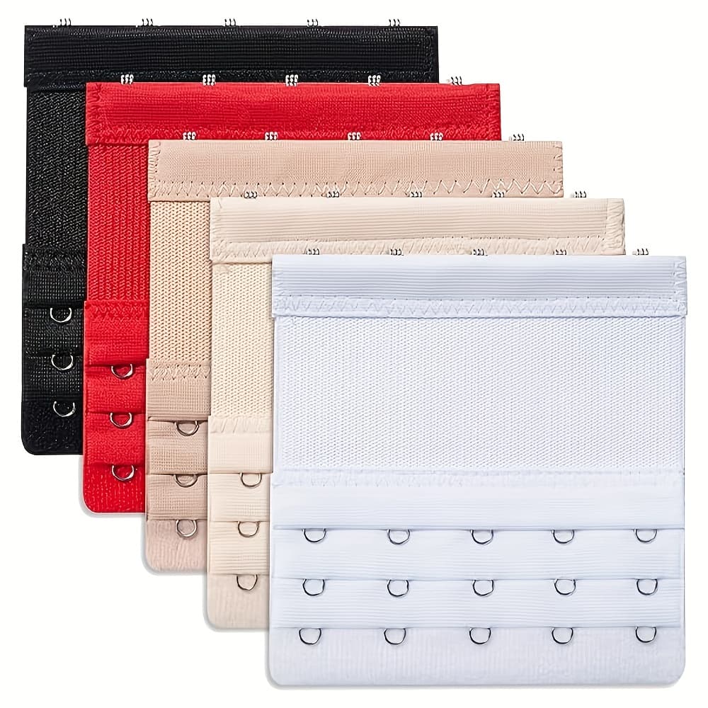 TEMU 5 Women's Bra Extender Straps With 5 Hooks, Plus Size Bra Extenders, 5-hook Bra Extenders, Soft Bra Strap Extenders