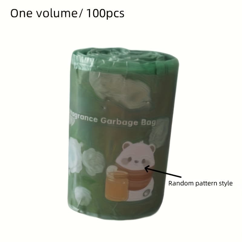 TEMU 1rolls/50pcs Or1rolls/100pcs Count Scented Trash Bags - 2.64 Gallon Camellia Scent, Heavy Duty Kitchen Garbage Bags, Leak-proof Drawstring, Suitable For Bathroom, Office, Living Room, Dining Room