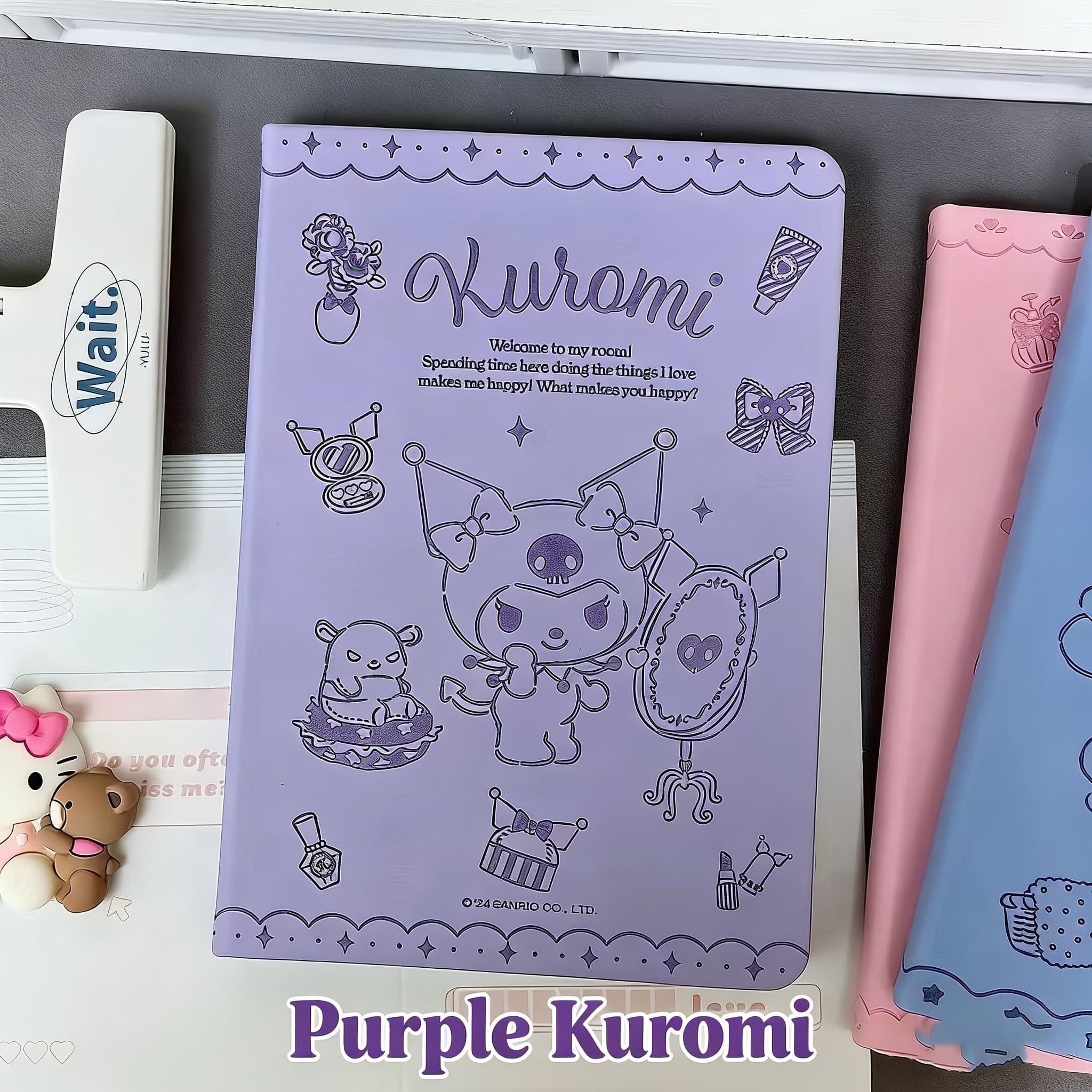 TEMU My Melody & Kuromi B6 Notebook - Embossed Hard Cover, Cute Cartoon Design With Pastel Colors, Perfect For Travel, School, And Office Notes | Ideal Gift For ,