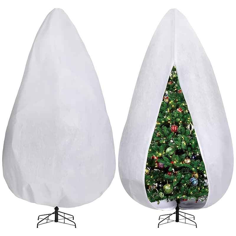 TEMU Storage Bag For 10-foot Upright Christmas Trees - Adjustable Covers - Dustproof Non-woven Bag For Artificial To 10 Feet Tall, Tree Storage