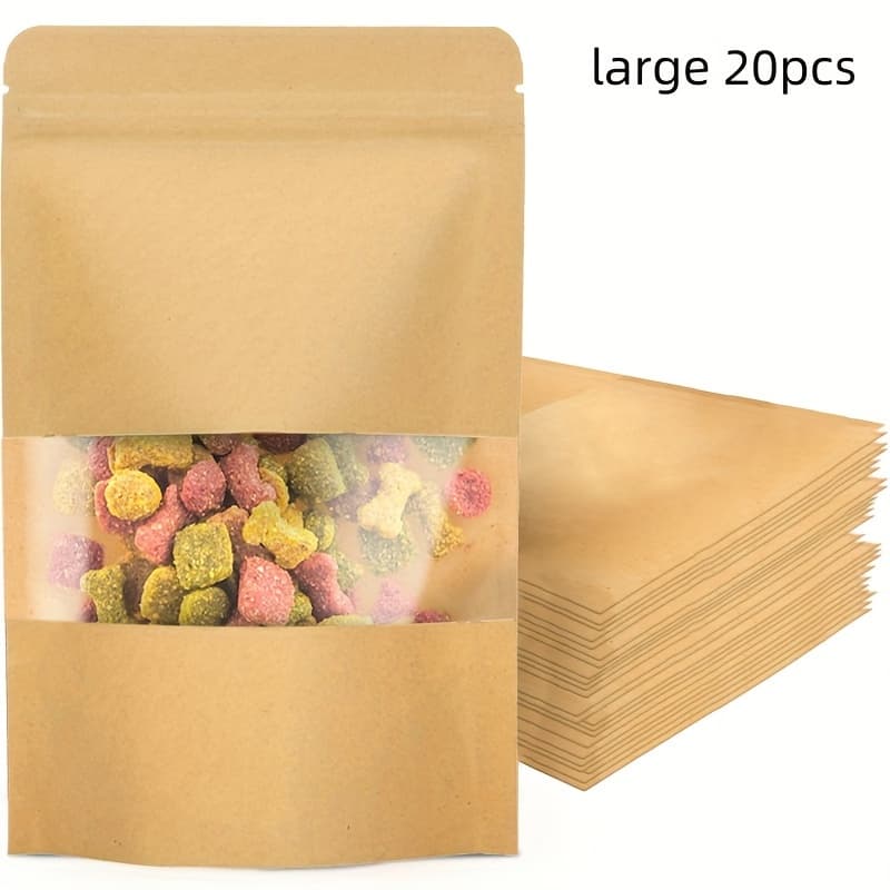TEMU 20/50pcs Pet Treat Bags With Secure Zipper Closure For Snack Storage