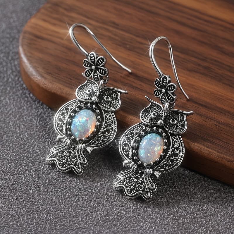 TEMU 1 Pair Of Exquisite And Fashionable Engraved Owl Earrings, Perfect For Holiday Jewelry Additions, Make A Gift