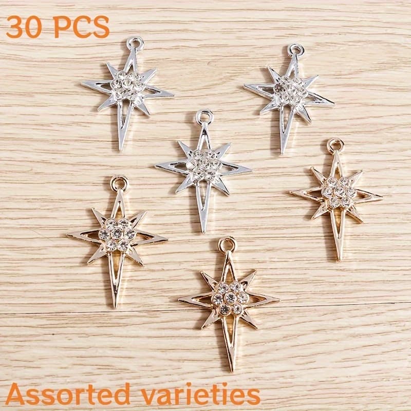 TEMU 30pcs Star Pendants Accessories Bracelet Necklace Earrings Pendant