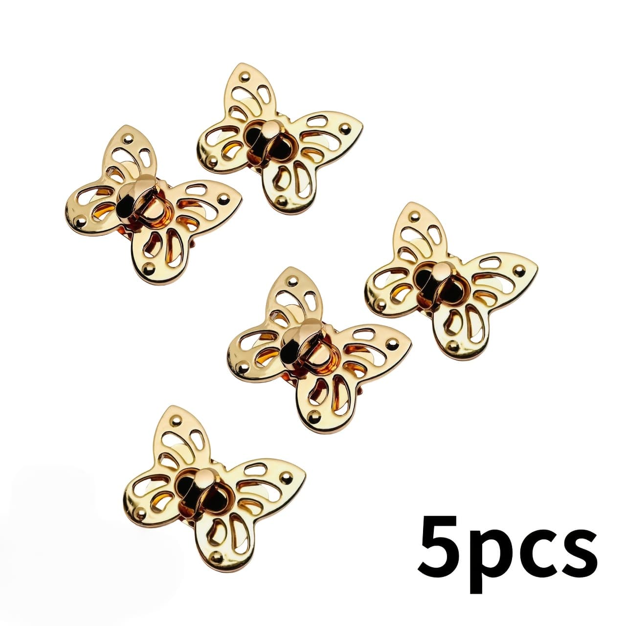 TEMU 5pcs Elegant Golden Hardware For Diy Handbag Clasps - Large Knot Buckles (4.5x5.8cm) For Women's Bags, Wallets, Backpacks - Lock & Fastener Accessories, Diy Wallet Making