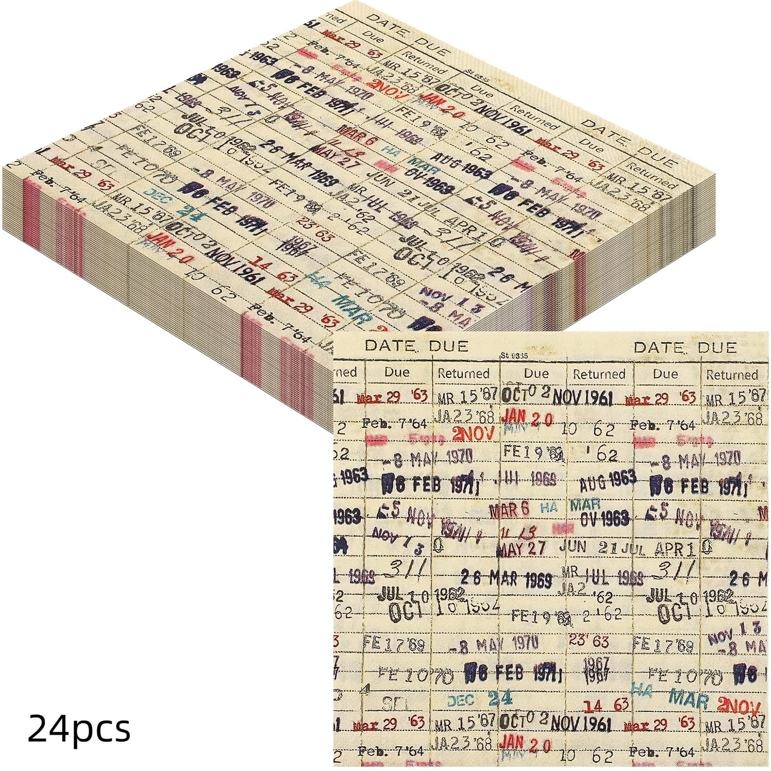 TEMU 24/48pcs Vintage Decorations, Book Club Paper Napkins, Disposable Beverage Paper Napkin, Card For Reading Themed Party Supplies