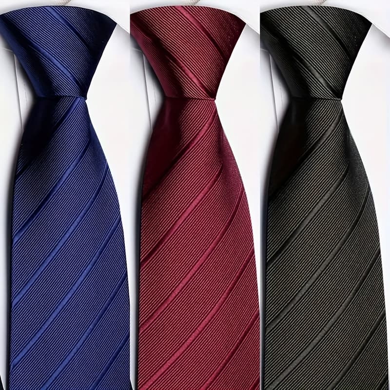TEMU 3pcs Men's No-tie Necktie Set With Exquisite Texture For Business Casual Formal Commuting