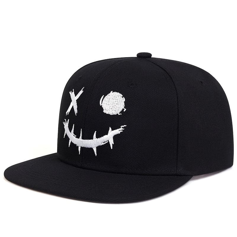 TEMU Men&;s Smile Face Hip Hop Hat, Adjustable Casual Hat For Outdoor, Spring/autumn/spring Summer Style, Travel Seaside Vacation