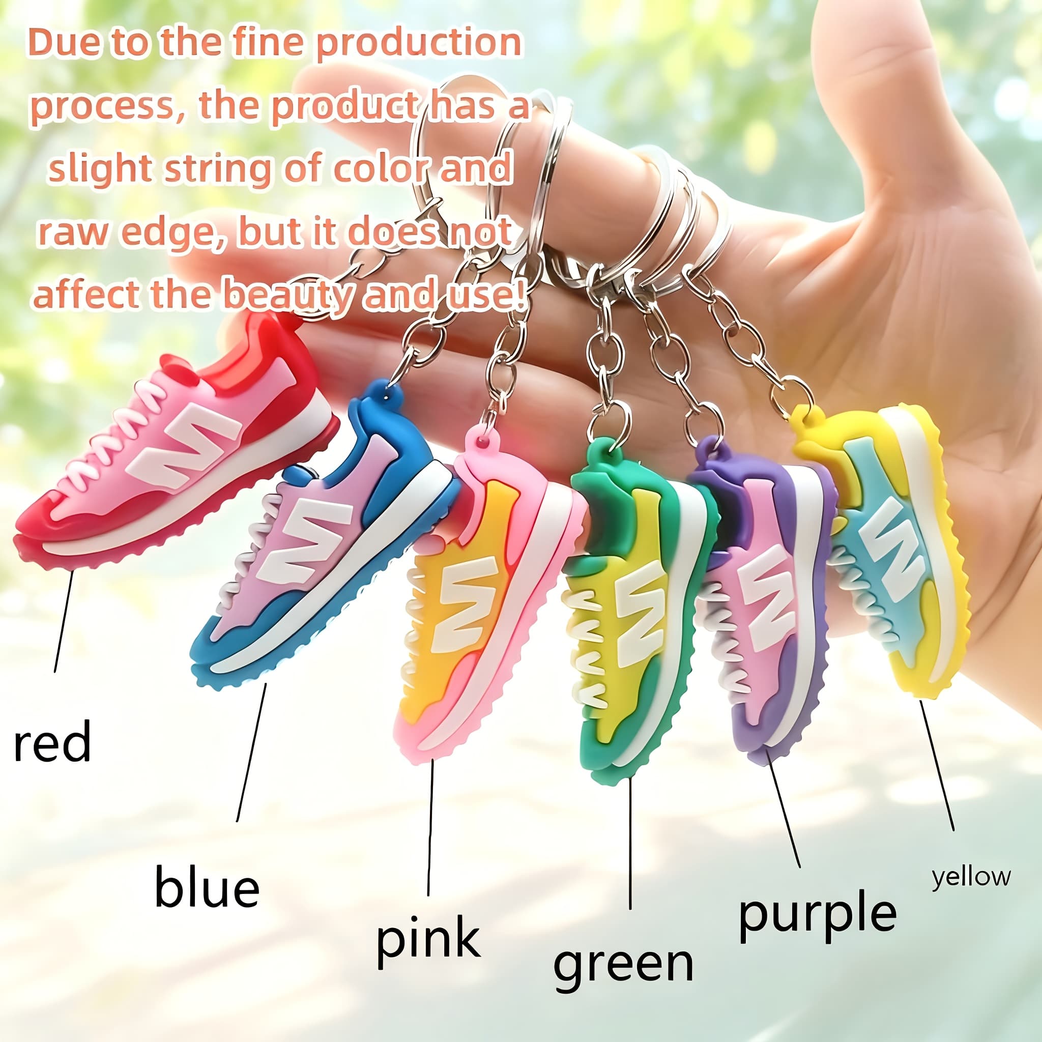 TEMU 10pcs Shoe Keychain - Durable And Colorful Sporty Theme Oval Keychain With Closure, Perfect For Sports Enthusiasts And Party Gifts