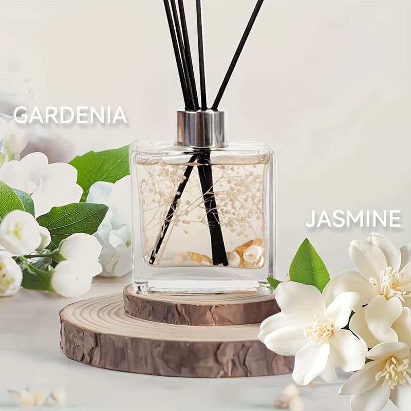 TEMU Reed Diffuser Sets, 4oz White & Jasmine Aromatherapy, Toilet Deodorizerhousehold Loose Fragrance, Lasting Fragrance, For Bedroom, Living Room.study Fragrance Decoration, Advanced Hotel