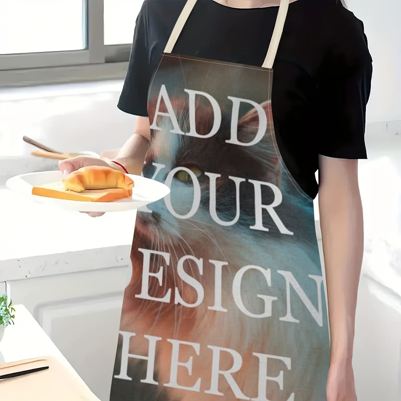 TEMU A Personalized Apron Customization | Family Photos/couple Photos Printed | Practical For Kitchen Baking | Birthday//christmas Surprise